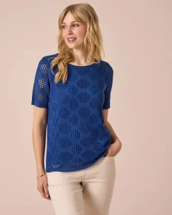 Ajourpullover mit Halbarm