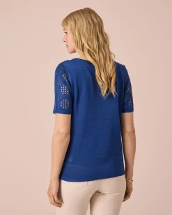 Ajourpullover mit Halbarm