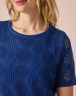Ajourpullover mit Halbarm