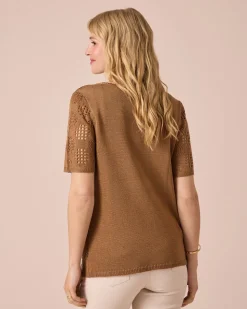 Ajourpullover mit Halbarm