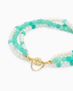 Armband mit Amazonit & SZW-Perlen