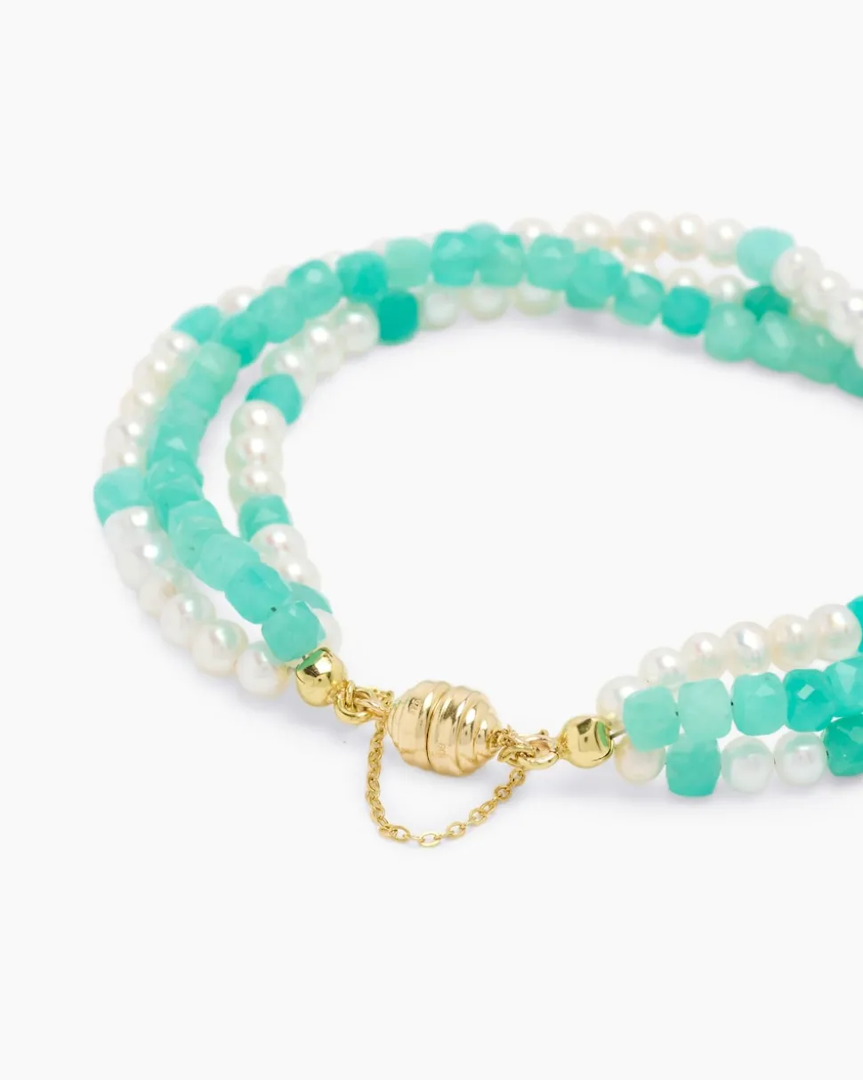 Armband mit Amazonit & SZW-Perlen