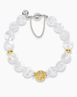 Armband mit Bergkristall und Hämatit