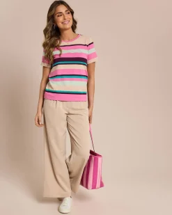 Basic Shirt mit Streifen