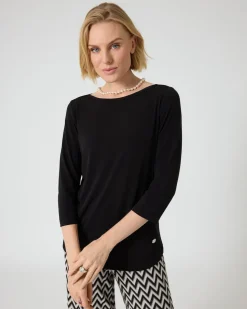 Basic-Shirt mit U-Boot-Ausschnitt