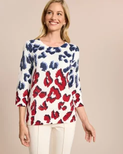 Baumwoll-Pullover mit Animal-Druck