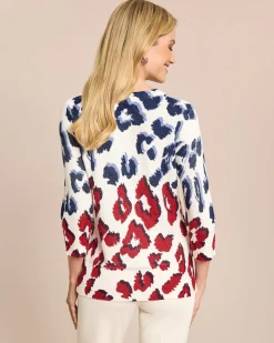 Baumwoll-Pullover mit Animal-Druck