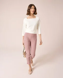 Bengalin-Schlupfhose cropped mit Karodruck