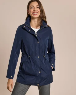 Übergangsjacke mit verstaubarer Kapuze