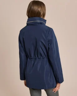 Übergangsjacke mit verstaubarer Kapuze