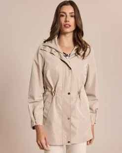 Übergangsjacke mit verstaubarer Kapuze