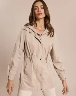 Übergangsjacke mit verstaubarer Kapuze