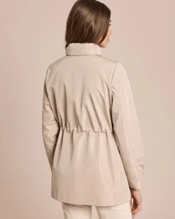 Übergangsjacke mit verstaubarer Kapuze