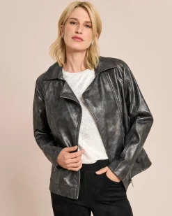 Bikerjacke Metallic-Look