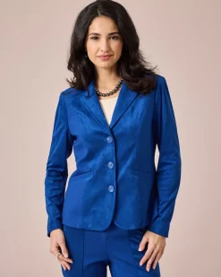 Blazer aus Velourslederimitat & Ponte di Roma