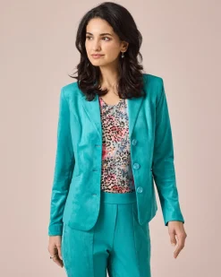 Blazer aus Velourslederimitat & Ponte di Roma