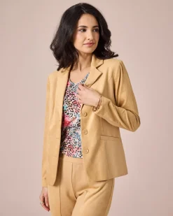 Blazer aus Velourslederimitat & Ponte di Roma
