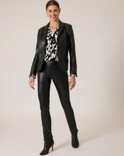 Blazer in Lederoptik