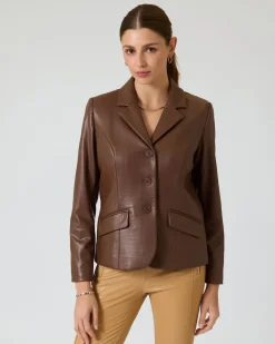 Blazer in Lederoptik
