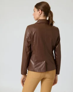 Blazer in Lederoptik