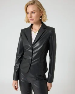 Blazer in Leder-Optik