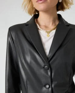 Blazer in Leder-Optik