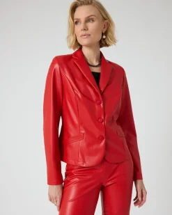 Blazer in Leder-Optik