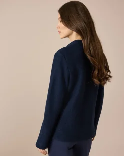 Blazer-Jacke strukturierte Wollmischung
