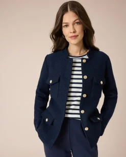 Blazer-Jacke strukturierte Wollmischung