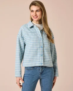 Blazer mit Hahnentritt-Muster