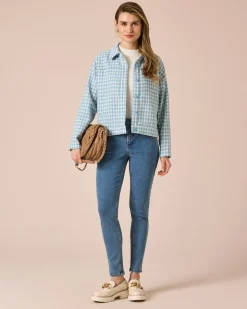 Blazer mit Hahnentritt-Muster
