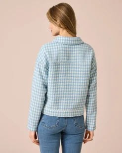 Blazer mit Hahnentritt-Muster