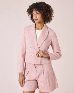 Blazer mit Leinen-Anteil