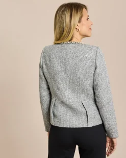 Blazer mit Perlendeko