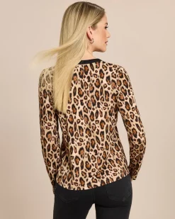 Blusenshirt mit Jaguar-Print