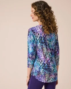 Blusenshirt mit mehrfarbigem Leodruck