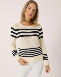 Bändchengarn-Pullover im Streifendesign