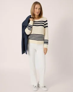 Bändchengarn-Pullover im Streifendesign