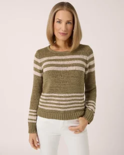 Bändchengarn-Pullover im Streifendesign