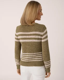 Bändchengarn-Pullover im Streifendesign