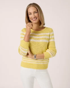 Bändchengarn-Pullover im Streifendesign