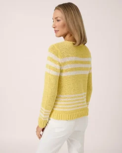 Bändchengarn-Pullover im Streifendesign