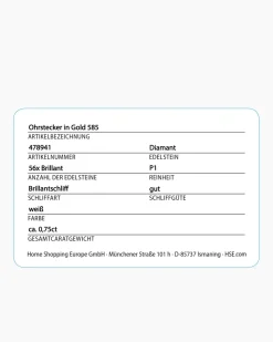 Brillant-Ohrstecker 0,75 ct