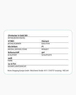 Brillant-Ohrstecker 0,75 ct