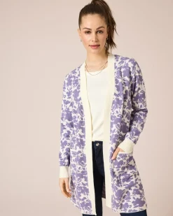 Cardigan mit Blumen-Jaquard