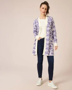 Cardigan mit Blumen-Jaquard
