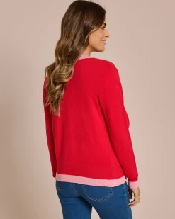 Cardigan mit farbiger Knopfleiste