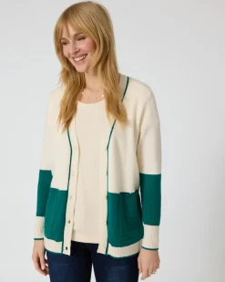 Cardigan mit Kontrastdetail