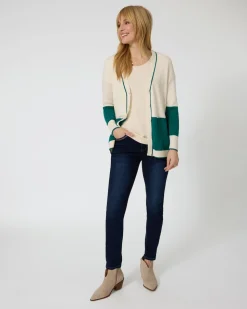 Cardigan mit Kontrastdetail