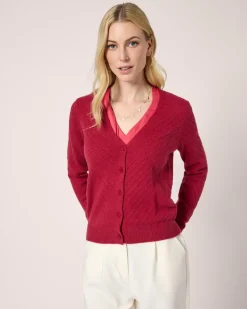 Cardigan mit Lochstrickmuster